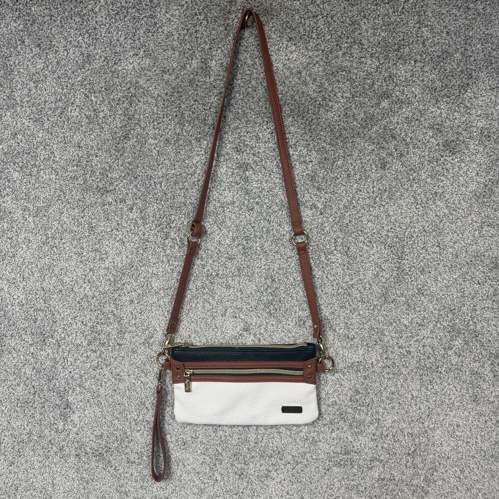 Itzy Ritzy Crossbody Bag Womens Small 5x9 Colorblock Faux Leather Zip Purse